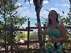 Leie, Grosse titten, Blasen, Paar, Hardcore, Latina, Im freien, Titten