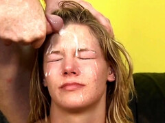 Lewd whore gets facial after harsh deepthroat clip