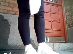 Pee everywhere ! on house and parking ! public voyeur