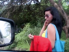 Chica, Mamada, Morena, Sexo duro, Al aire libre