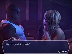 3d, 美女, デカチン, 黒人, フェラチオ, 浮気する, 異人種間, 三人