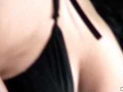 Entrevista, Chica, Culo grande, Tetas grandes, Morena, Sexo duro, Pov, Coño