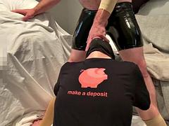 Faggot giving his straight alpha the sloppy head he loves