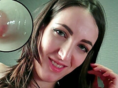 18 jaar, Enthousiasteling, Pijpbeurt, Brits, Klein, Gezichtspunt, Dikke tepels, Tiener