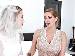 Schlafzimmer, Blondine, Braut, Kleid, Lingerie, Im freien, Muschi, Titten