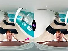 Crazy Holly Molly seduces stranger at luxury motel pool - teenmegaworld