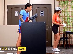 Gabbie Carter's Skin Tight Bike Top & Overflowing Tits Get a Messy Treatment In Brazzers' HD Porn