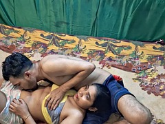 Young couple in love fucks until they both cum at home