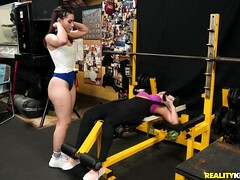 69, 素人, ブロンド, ジム, なめる, 裸, 自然山雀, 濡れ