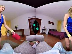 Tridimensionnel, Blonde, Sucer une bite, Réalité, Nénés