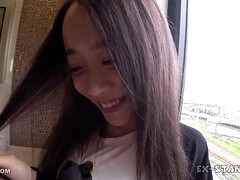 Enthousiasteling, Aziatisch, Grote mammen, Pijpbeurt, Sperma, Sperma shot, Japaans