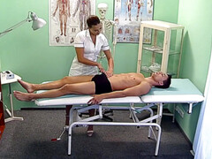 Horny nurse using patient's cock