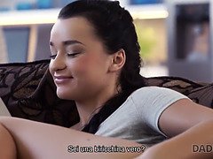 Daphne Klyde, the naughty teen, seduces her daddy and gets down and dirty with him