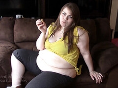 素人, ぽっちゃり, デカ尻, ぽちゃ, デブ, 食べ物, 一人, ティーン