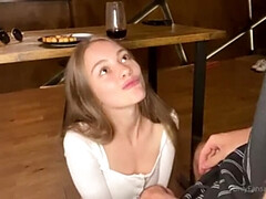 素人, デカパイ, 茶髪の, チン, フェラする, 驚き, ティーン, オッパイの