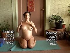 Naked pregnant Latina doing yoga - solo fetish