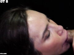 Минет, Брюнетки, Сперма во рту, Семяизвержение, Глубокая глотка, Сперма на лице, Ласковые ручки, Натуральные сиськи