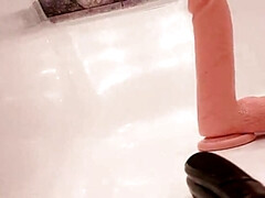 GinnaGg Real Russian MILF Solo with Big Dildo - Hairy Pussy Squirting Orgasm & Backstage Action