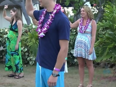 Cum on her tits after the Luau