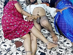 Stepson Fucks Desi Stepmom and Her Friend in Bed - Hot Indian Threesome Action