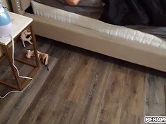 Stepson face pound his mummy with blondfold