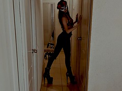 Enthousiasteling, Bondage discipline sadomasochisme, Zwart, Fetisj, Voeten fetish, Hakken, Leer, Tiener