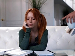 In den arsch, Grosse titten, Blasen, Spermaladung, Kehlenfick, Rotschopf, Rau, Flotter dreier