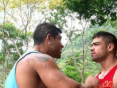 アナル, ビーチ, カップル, ゲイ