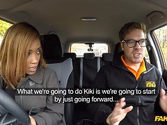 Kiki Minaj gets a public creampie after driving a car in a British reality POV