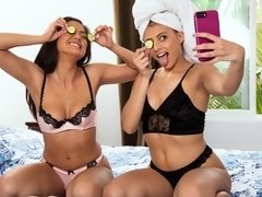 茶髪の, キス, レズビアン, なめる, オナニー, オマンコ, ストリッピング, ティーン