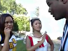 Asiatique, Noire, Pom pom girl, Philippine, Interracial, Adolescente, Nénés, Rétro ancien
