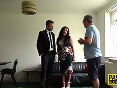 Mature sub gets throated and pounded