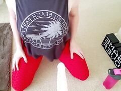 Enthousiasteling, Grote mammen, Zichtbare schaamlippen, Sportzaal, Hd, Tepels, Gezichtspunt, Speelgoed