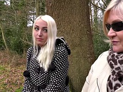 The lesbian party begins in nature