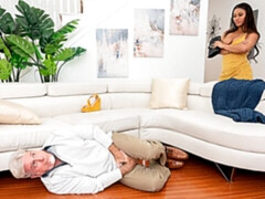 Badkamer, Pijpbeurt, Zwart, Interraciaal, Natuurlijke tieten, Tiener, Bekijker, Nat