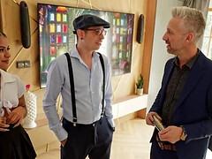 While these two talk, I want to suck your hard dick off!