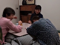 Serious woman showing her hidden talents to young men