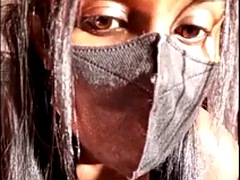 アジア人, デカパイ, 黒人, 茶髪の, ダブル開発, 黒人, 公共, 一人