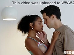 ベッドルーム, デカチン, 黒人, 異人種間, キス, 下着, オマンコ, 剃毛