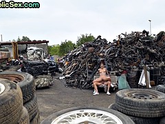 In den arsch, Tussi, Würgen, Lingerie, Im freien, Öffentlich, Realität, Reiten