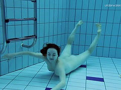 美女, デカパイ, フェティッシュ, 公共, ロシア人, 一人, オッパイの, 水中