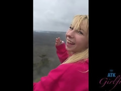 素人, ブロンド, 彼女, ジーンズ, オマンコ, 剃毛, ガリガリ, ストリッピング