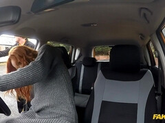 舐める尻, 車, 中出し, バック, 開帳, オナニー, アウトドア, 赤毛