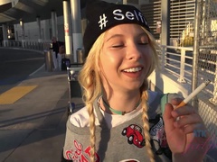 ブロンド, フェラチオ, 彼女, ジーンズ, ハメ撮り, 公共, オマンコ, 剃毛