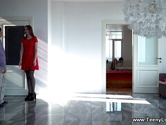 フェラチオ, 茶髪の, イく瞬間, ドレス, ヨーロピアン, 自然山雀, ストッキング, ティーン