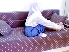 Indonesian Hijab Schoolgirl Stepsister Creampie - Tight Pussy Fucked Hard by Brother in Uniform