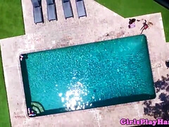 Américain, Bikini, Couple, Hd, Lesbienne, De plein air, Fils