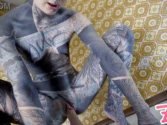 Жопа, Пальцем, Мастурбация, Оргазм, Киски, Соло, Тату, Игрушки