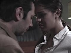 Blondine, Hardcore, Realität, Rasiert, Ablutschen, Lehrer, Flotter dreier, Titten