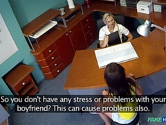 素人, 医者, 指いじり, レズビアン, なめる, 看護婦, オフィス, オマンコ